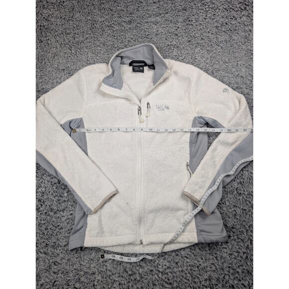Mountain Hardware Jacket Women Small Gray White Fleece Fuzzy Full Zip Chore - Picture 4 of 9